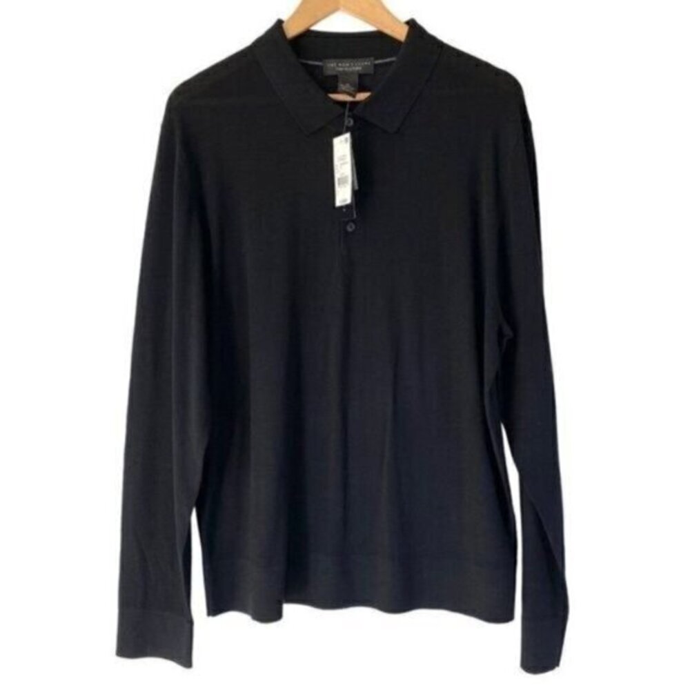 Merino Wool Polo Sweater Black Size XL The Men’s Store at Bloomingdale’s Preppy
